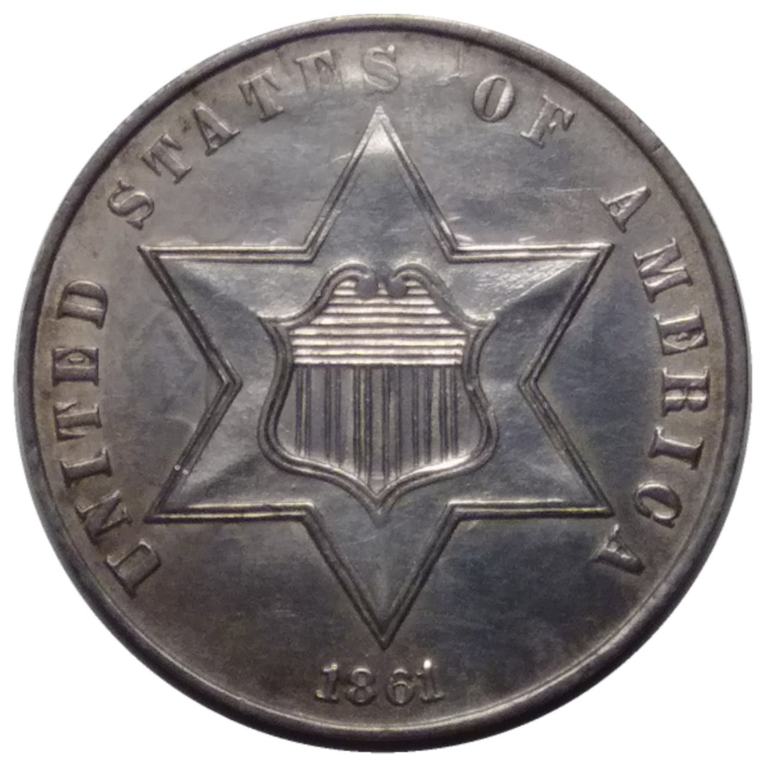1861-Civil-War-Date-Three-Cent-Silver